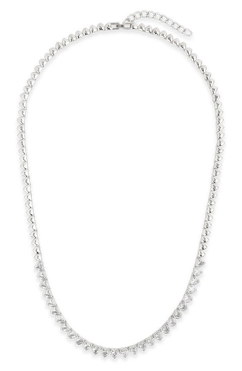 Stephanie Heart Cubic Zirconia Tennis Necklace