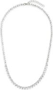 Sterling Forever Stephanie Heart Cubic Zirconia Tennis Necklace