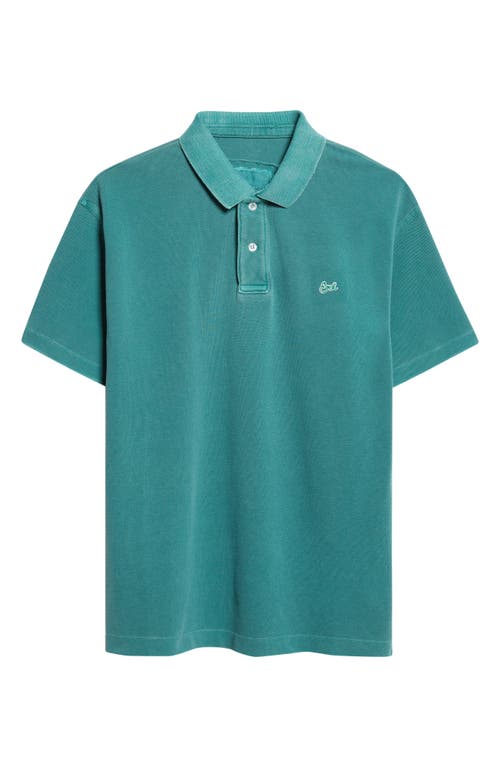 Erl Gender Inclusive Logo Embroidered Polo In Green