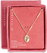 Chelsea28 Demi Fine Etched Flower Pendant Necklace