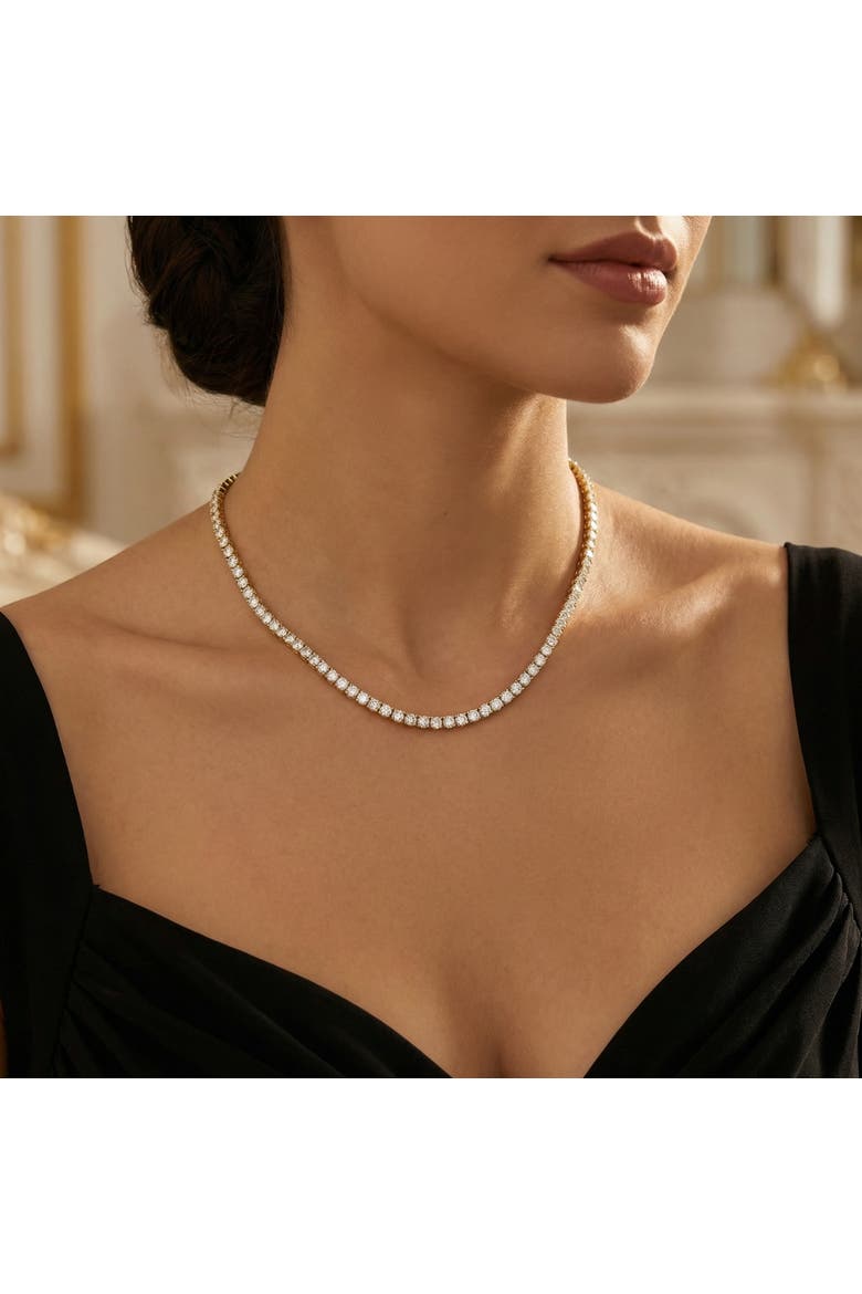 29 Ct Diamond Tennis Necklace 14K Gold 15" Lab Grown, Alternate, color, 14k Yellow Gold