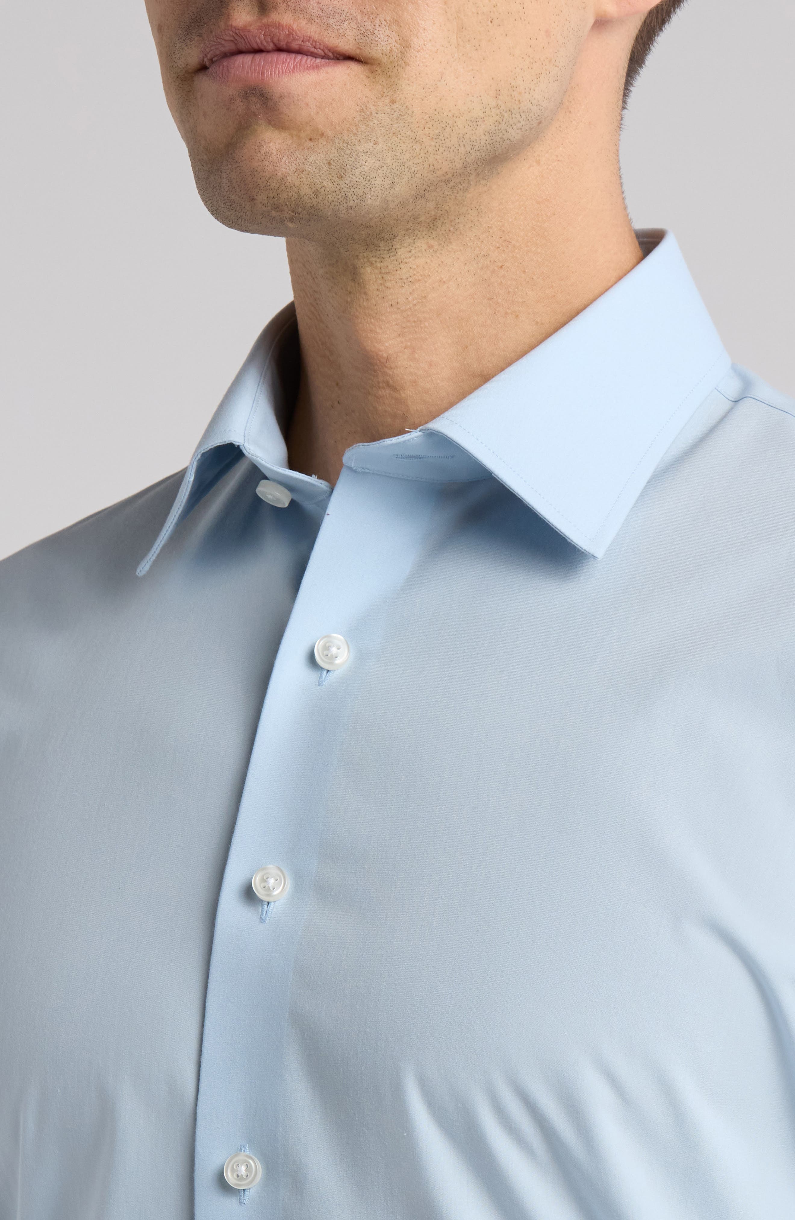 Non-Iron Traditional Fit Solid Cotton Dress Shirt - image 4