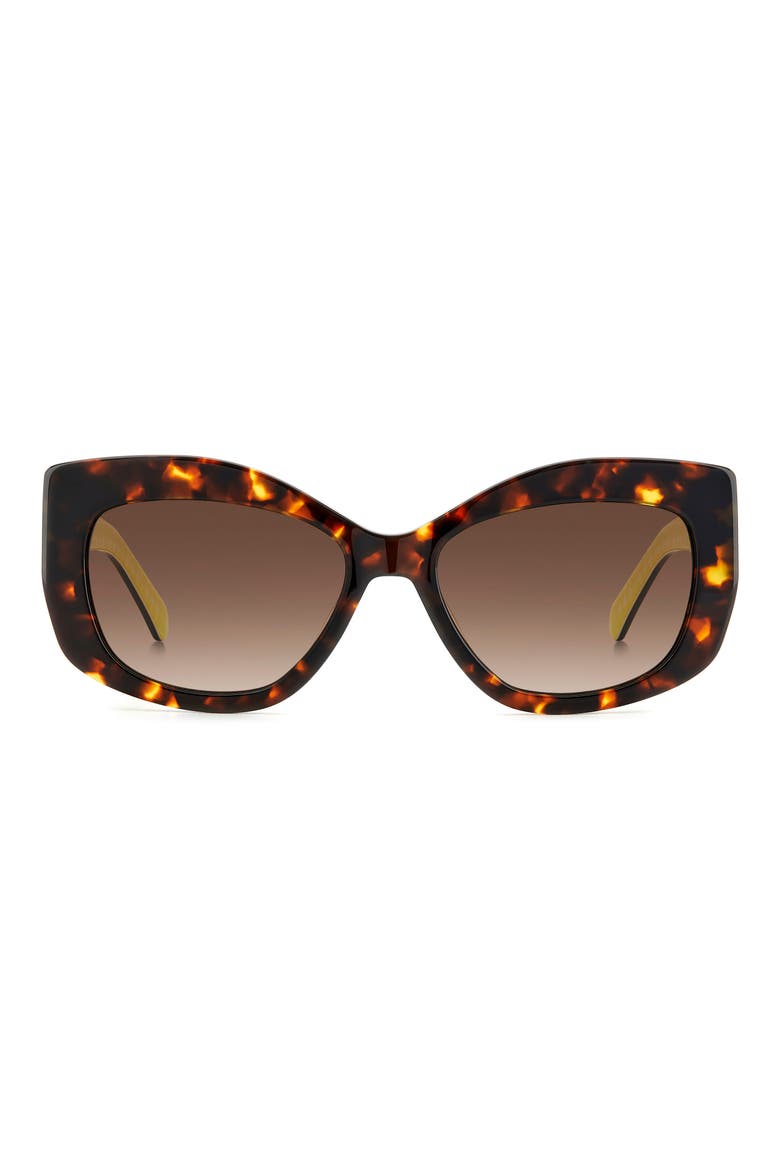 54mm frida square frame sunglasses, Main, color, HAVANA