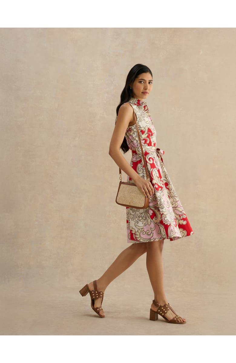 HOBBS LONDON Beki Printed Collar Shirt Dress, Alternate, color, Redmulti