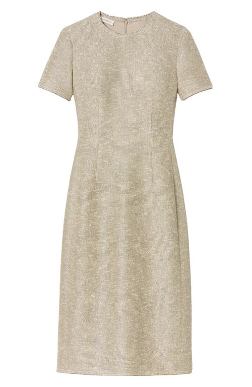 Lafayette 148 New York Sequin Speckled Tweed Sheath Dress In Hickory Multi