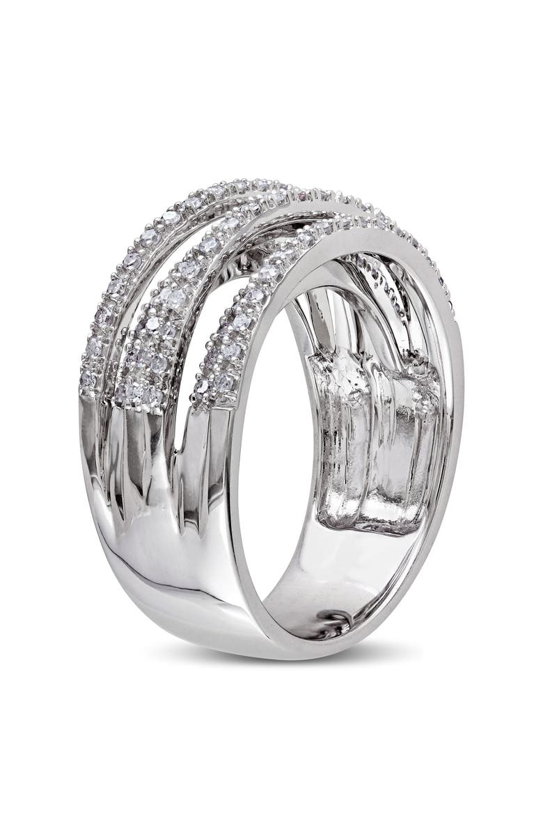 Julianna B. 1/2 CTW Diamond Crossover Ring, Alternate, color, Sterling Silver