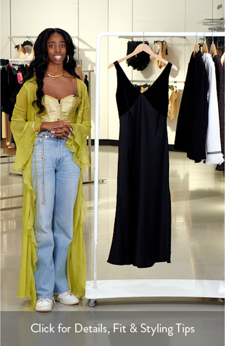 Satin & Velvet Maxi Dress, sales video thumbnail