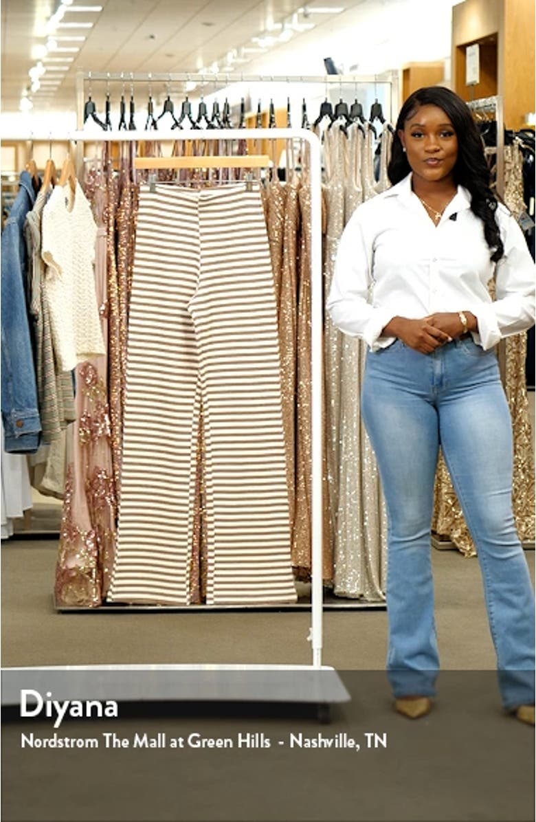 Stripe Thermal Knit Wide Leg Pants, sales video thumbnail