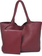 MODA LUXE Woven Unlined Tote Bag and Pouch