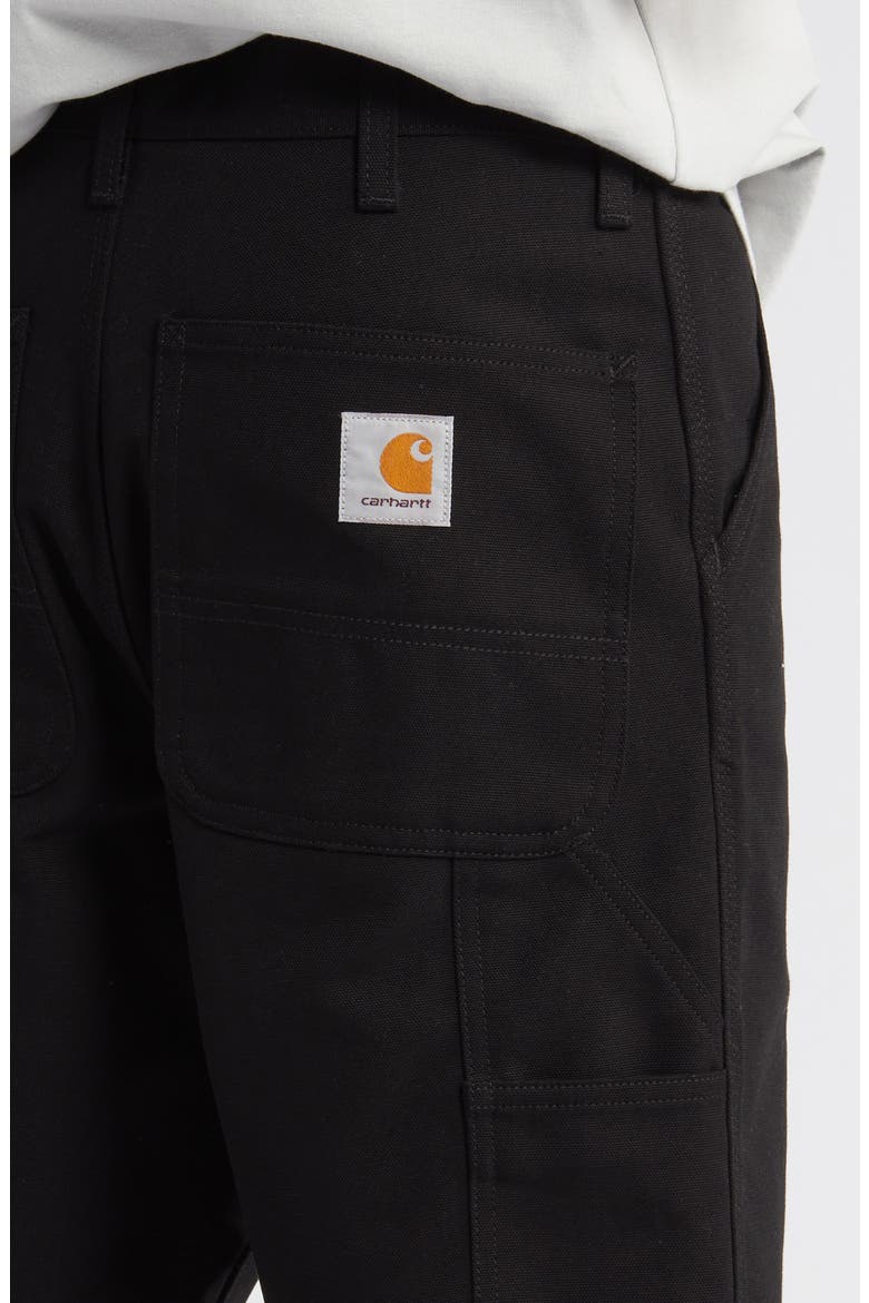 Single Knee Organic Cotton Canvas Straight Leg Pants, Alternate, color, BLACK RIGID