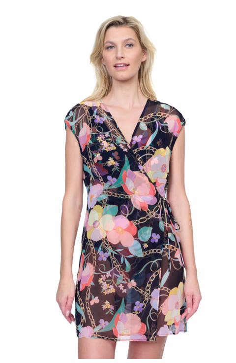 Memories Of Capri Short Surplice Wrap Dress With Tie