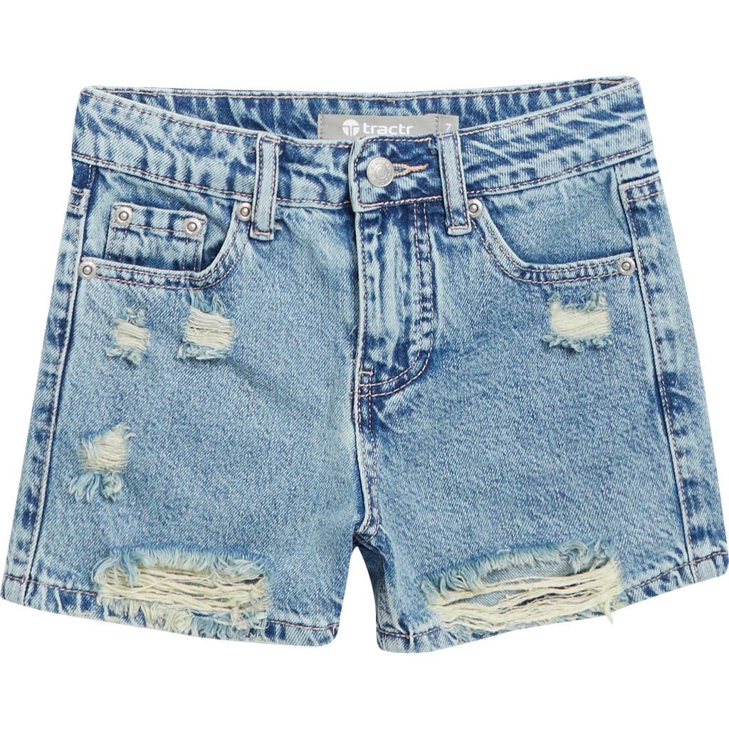 Shop Tractr Kids' Distressed High Waist Denim Shorts