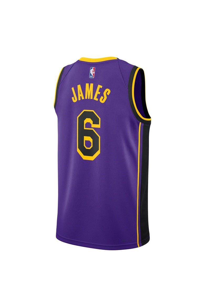 【美品】JORDAN × Lakers ゲームシャツ ベースボールジャージ L Jordan Brand Unisex Jordan Brand LeBron James Purple Los Angeles
