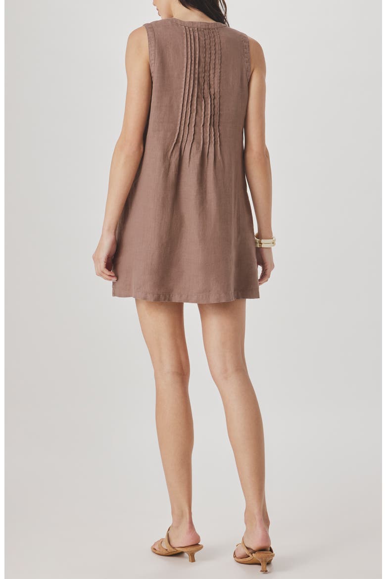 Stella Pintuck Detail Linen Minidress, Alternate, color, WICKER BEIGE