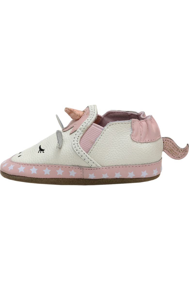 Robeez<sup>®</sup> Unicorn Crib Shoe, Alternate, color, White