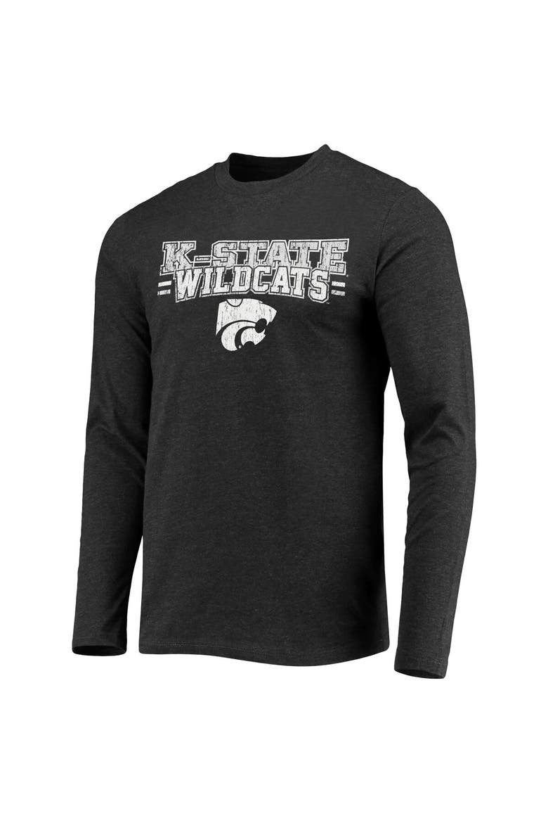 Men's Concepts Sport Purple/Heathered Charcoal Kansas State Wildcats Meter Long Sleeve T-Shirt & Pants Sleep Set, Alternate, color, Purple