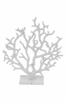 WILLOW ROW White Polystone Coastal Coral Sculpture with Acrylic Base