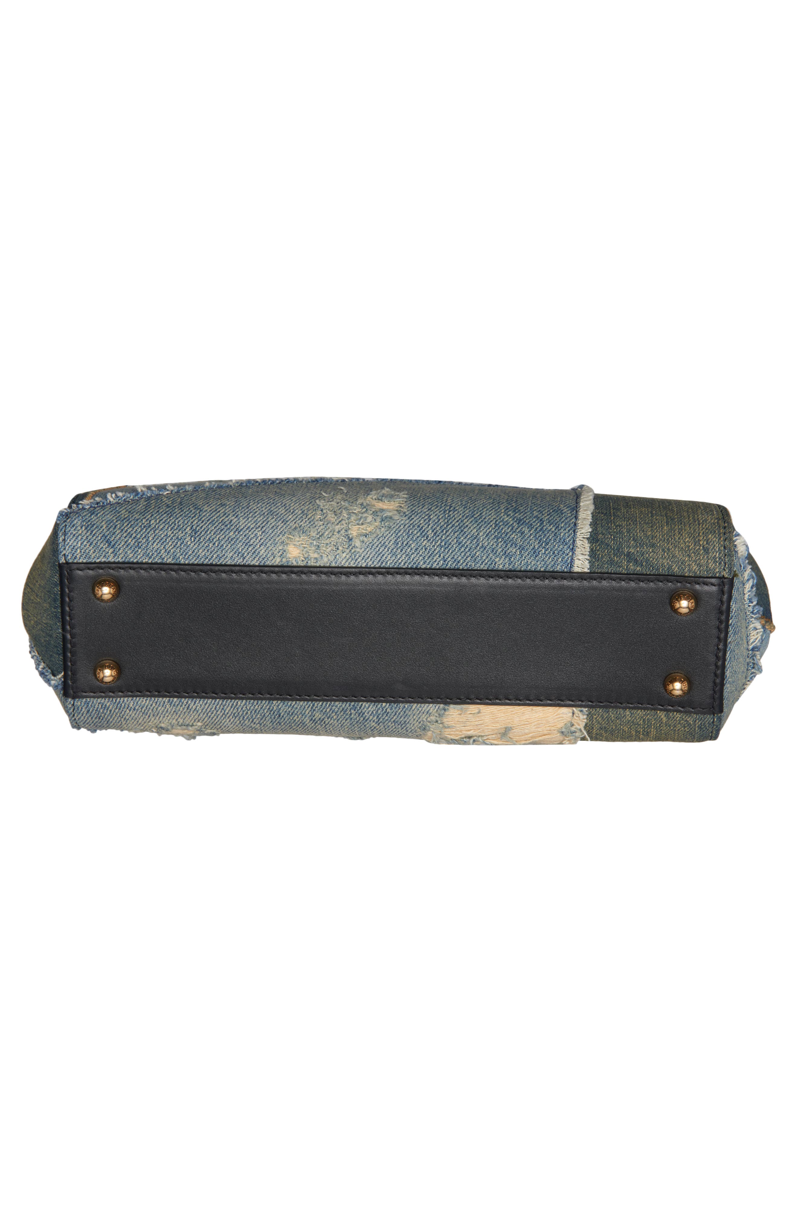 Dolce&Gabbana Medium Sicily East/West Patched Denim Satchel, Alternate, color, 