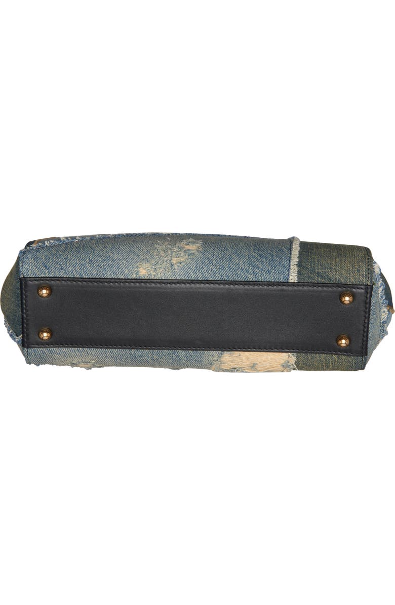 Dolce&Gabbana Medium Sicily East/West Patched Denim Satchel, Alternate, color,