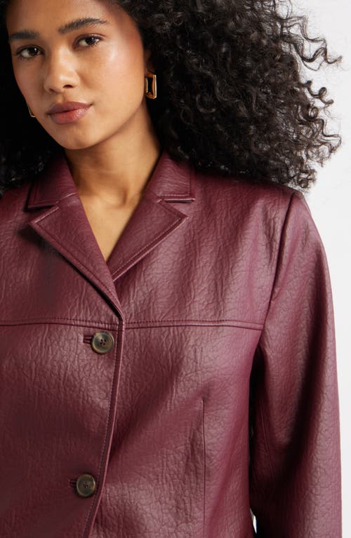 Open Edit Pebble Faux Leather Jacket In Purple
