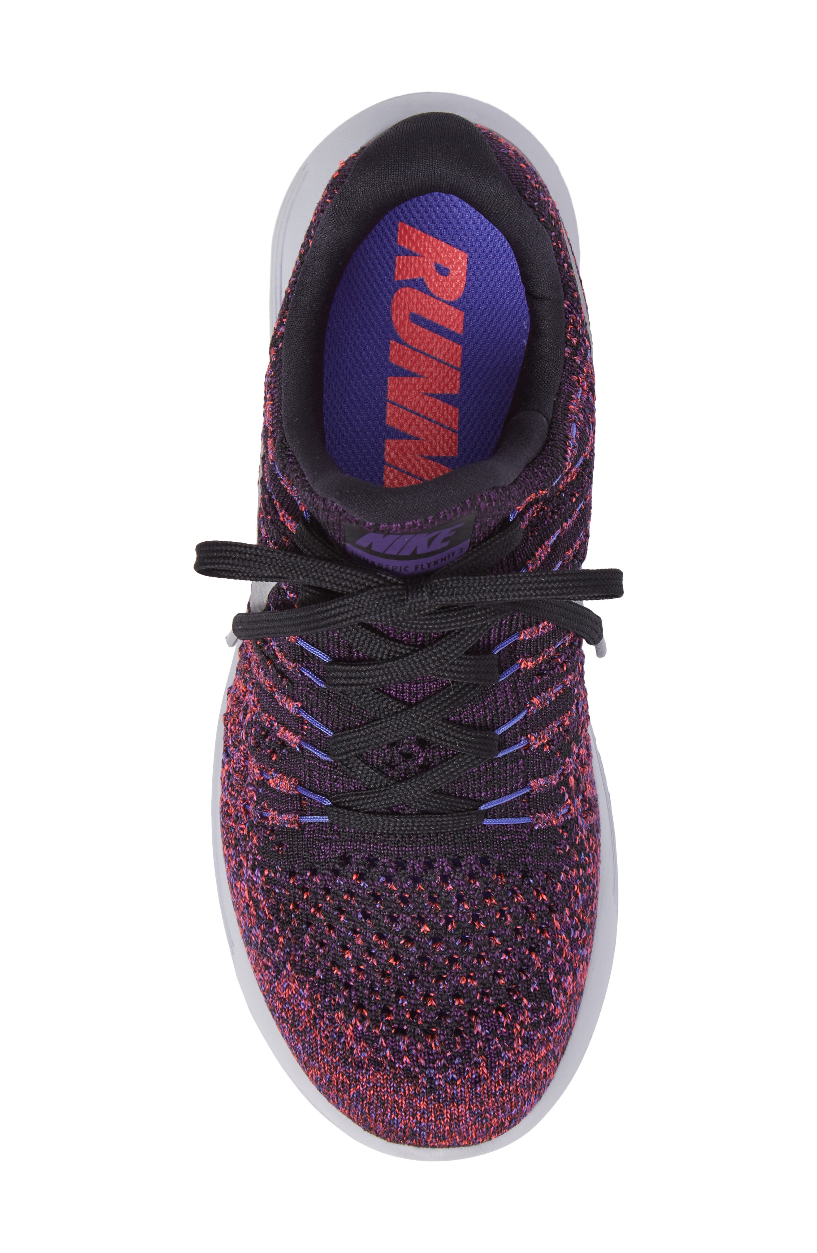 LunarEpic Low Flyknit 2 Running Shoe, Alternate, color, BLACK/ METALLIC SILVER