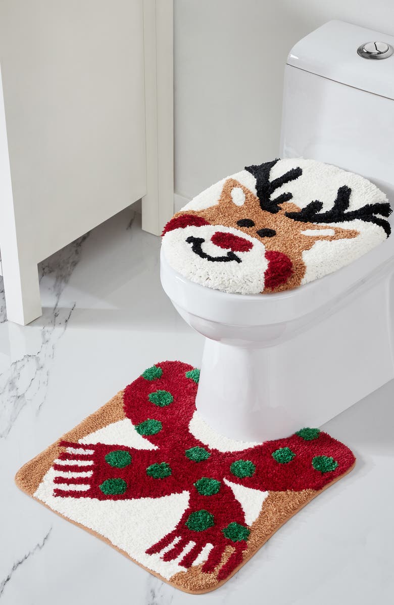 VCNY HOME Reindeer Holiday 2-Piece Set Bath Mat, Alternate, color,