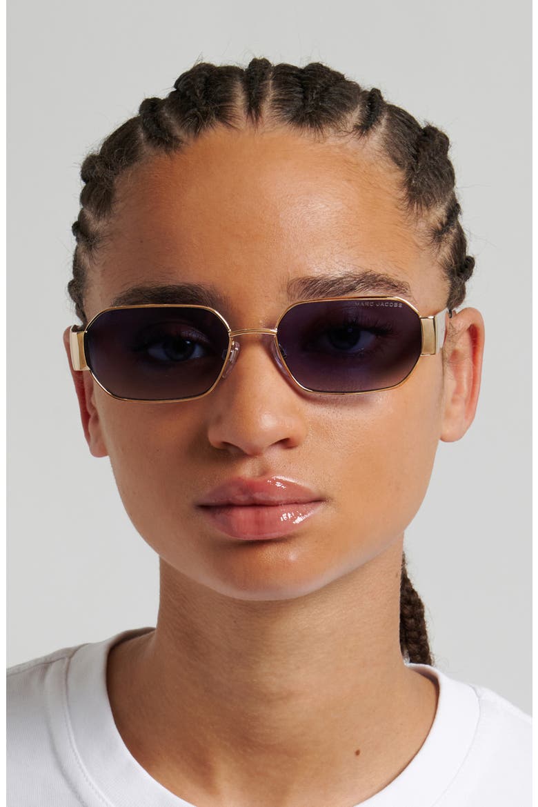 56mm Square Sunglasses, Alternate, color, GOLD BLUE/ DARK BLUE