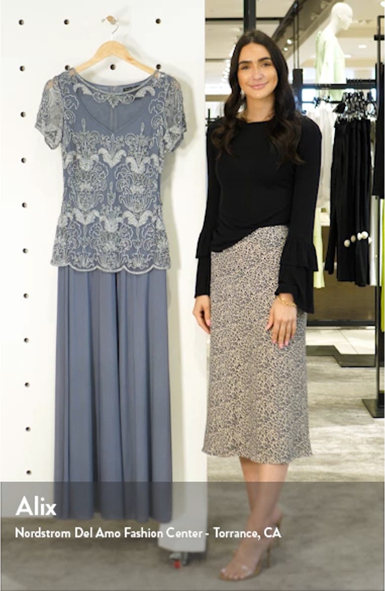 Beaded Illusion Neck Chiffon Gown, sales video thumbnail