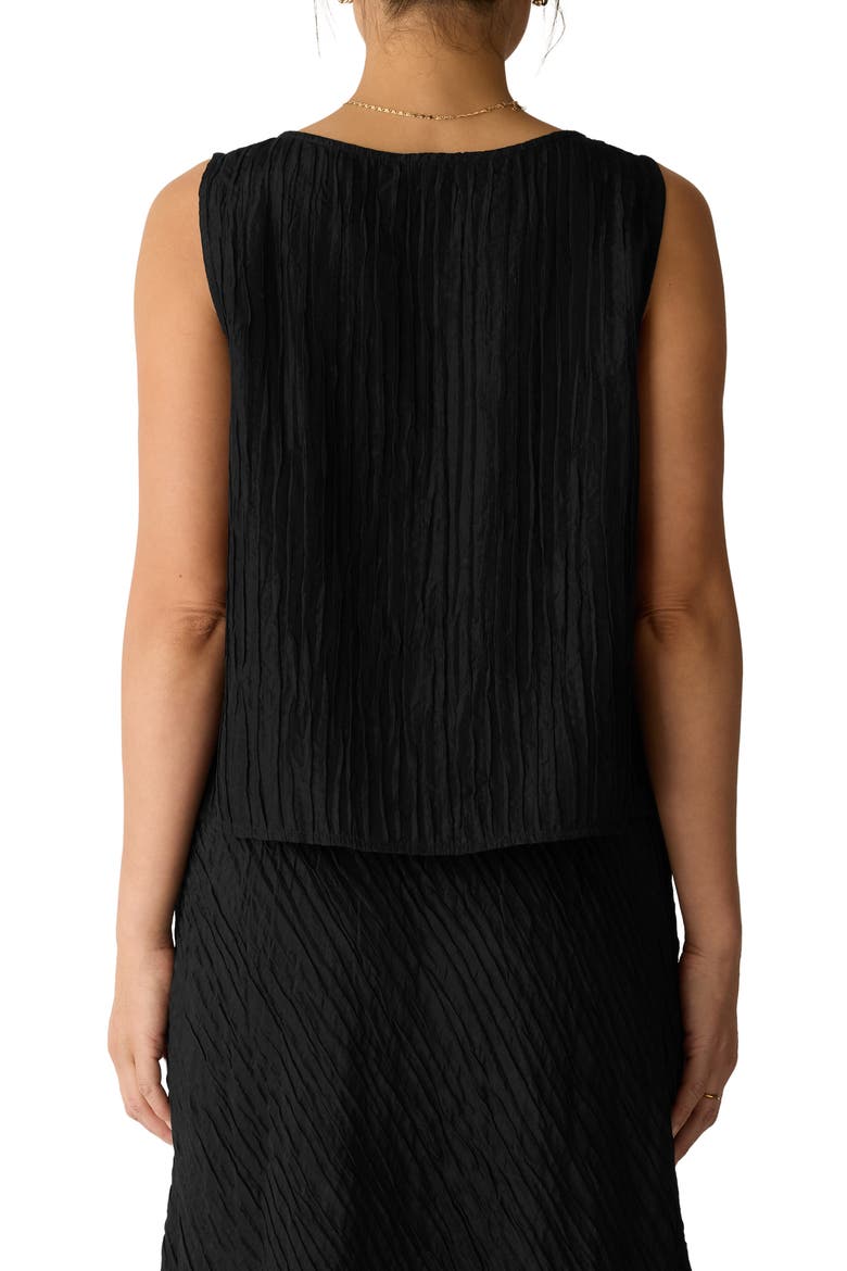 Stretch Silk Shell Top, Alternate, color, BLACK