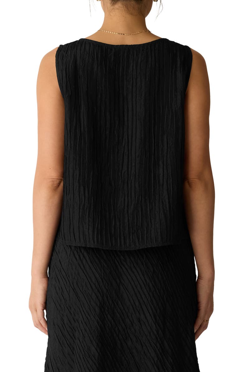 Eileen Fisher Stretch Silk Shell Top, Alternate, color, Black