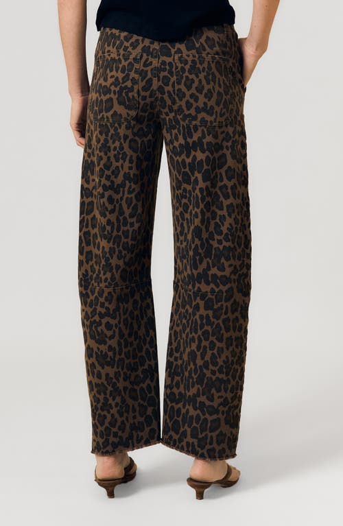 Le Jean Utility Raw Hem Barrel Jeans In Multi