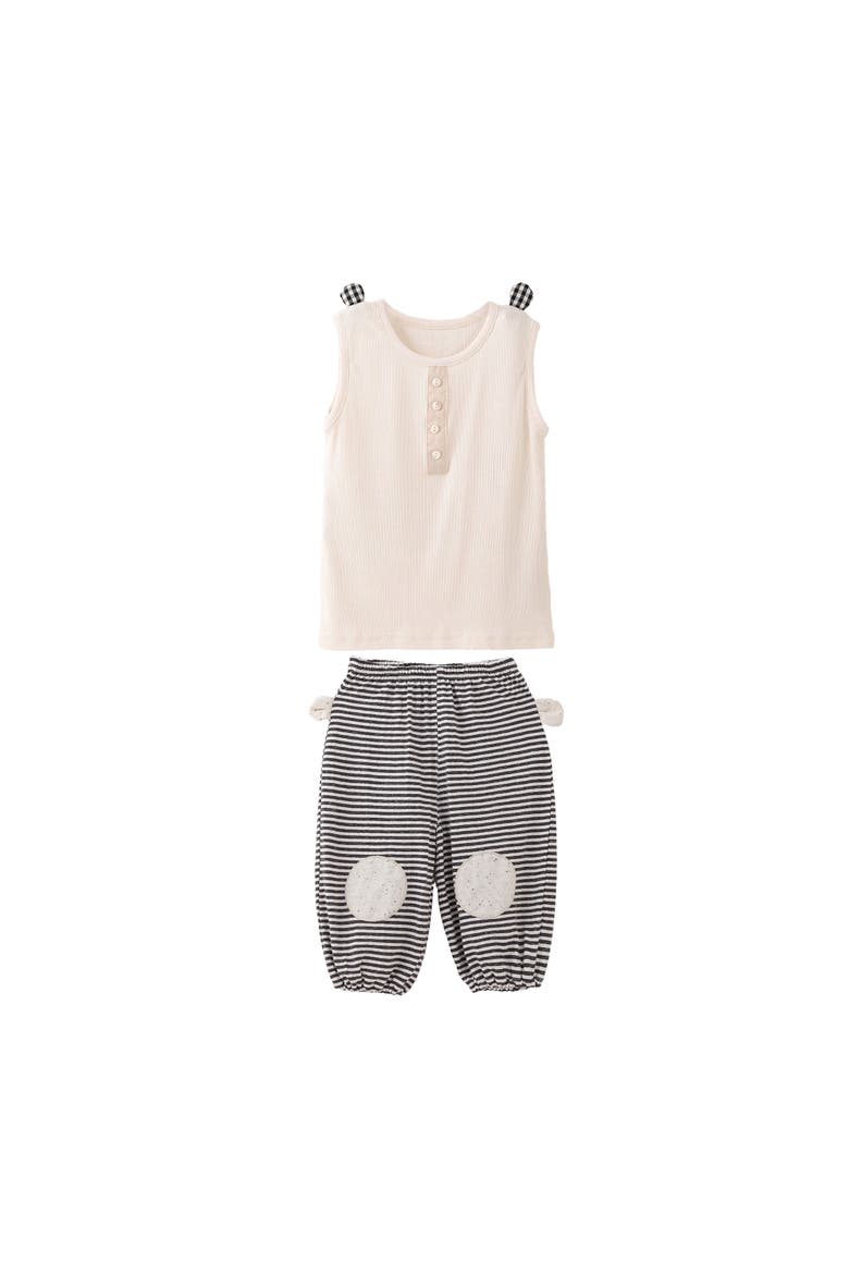 Top & Striped Pants Set, Main, color, Ivory