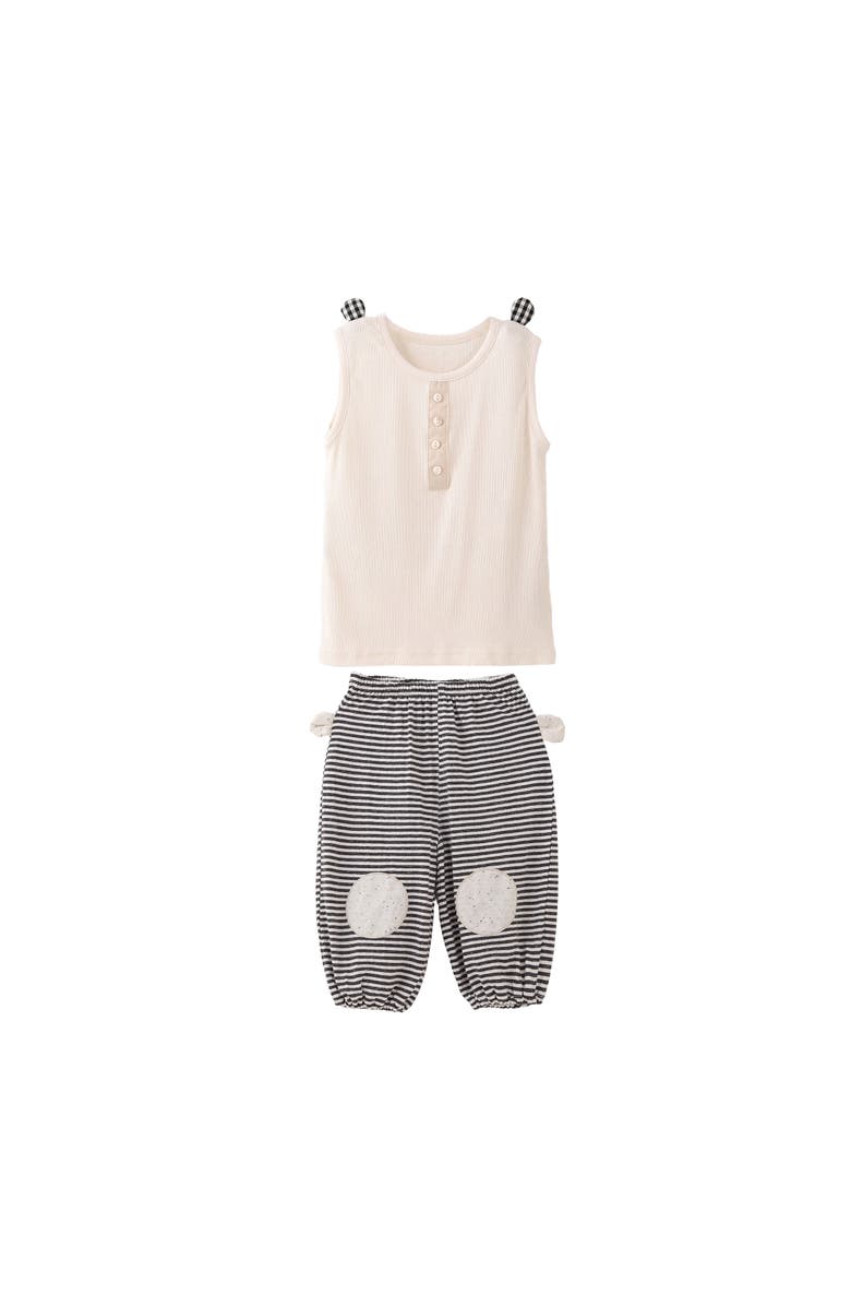 Banblu Top & Striped Pants Set, Main, color, Ivory