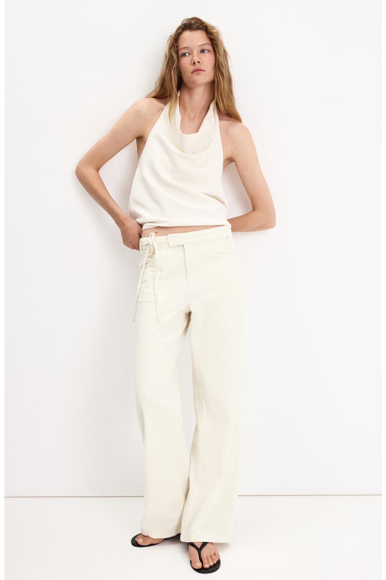 Wide Leg Cotton & Linen Jeans, Alternate, color, ECRU