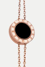 CERRET Rose Gold Plated Double Chain Double Chain With Black Eamel Luxury Safety Bracelet