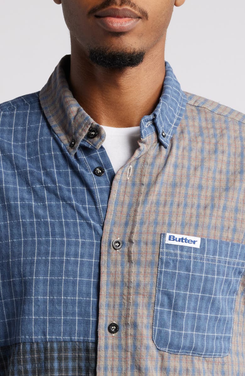 Butter Goods Plaid Cotton Button-Down Shirt, Alternate, color, 