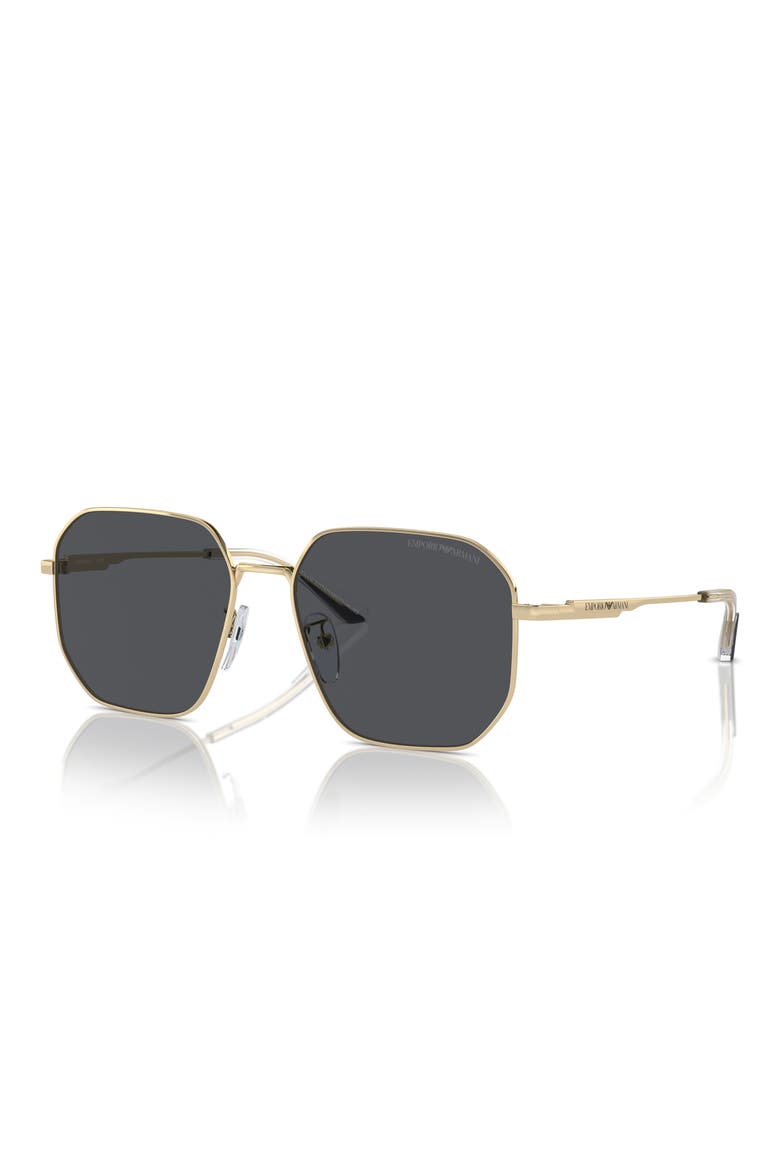 57mm Pilot Sunglasses, Alternate, color, SHINY PALE GOLD / DARK GREY