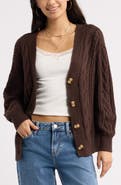 BP. Relaxed Cable Stitch V-Neck Cardigan