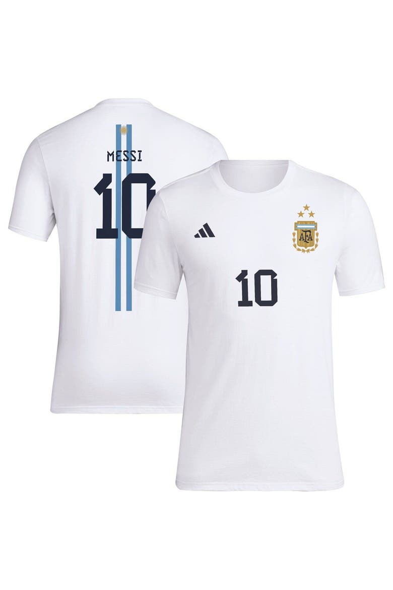 Men's adidas Lionel Messi White Argentina National Team Name & Number T-Shirt, Main, color, White