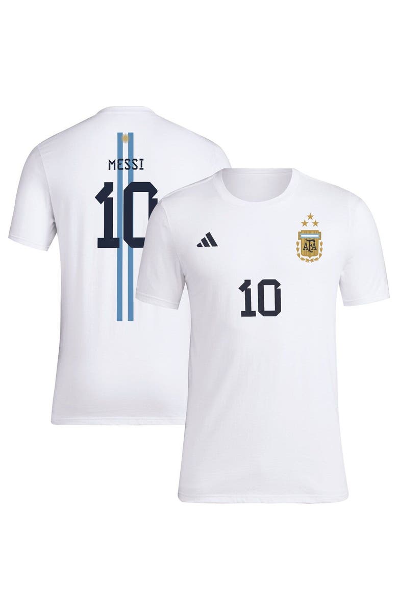 adidas Men's adidas Lionel Messi White Argentina National Team Name & Number T-Shirt, Main, color, 