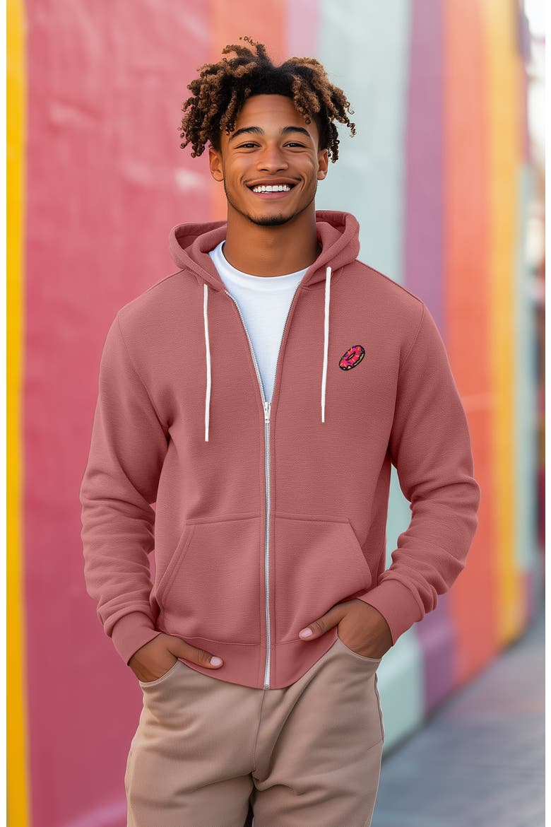 Donut Zip Hoodie, Alternate, color, Mauve