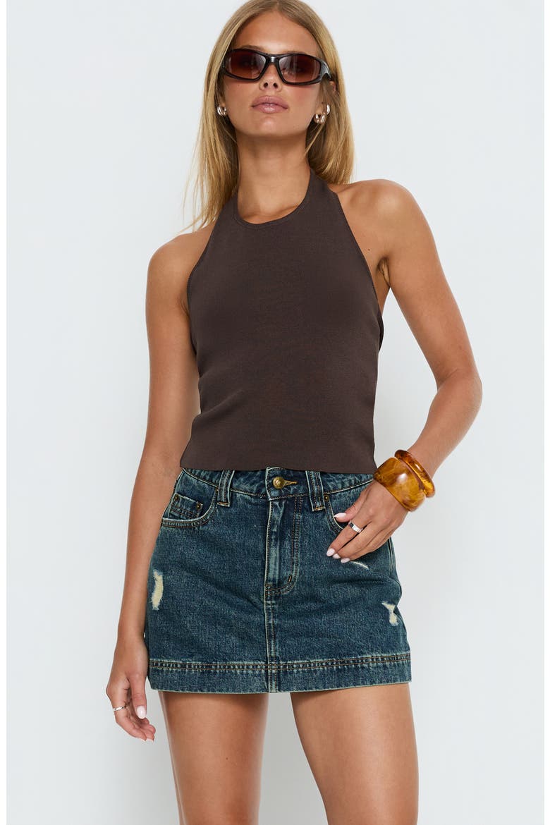 Gazelle Distressed Denim Skort, Alternate, color, VINTAGE BLUE WASH
