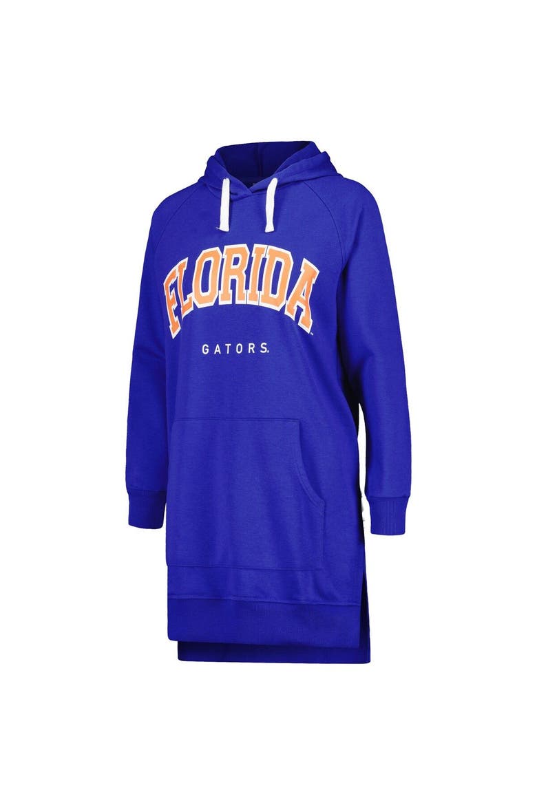 Women's Gameday Couture Royal Florida Gators Take a Knee Raglan Hooded Sweatshirt Dress, Alternate, color, Royal