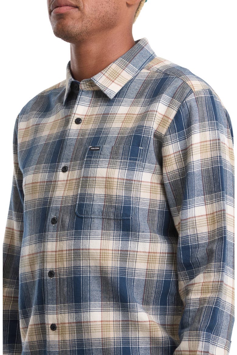 Caden Plaid Button-Up Shirt, Alternate, color, DIRTY WHITE