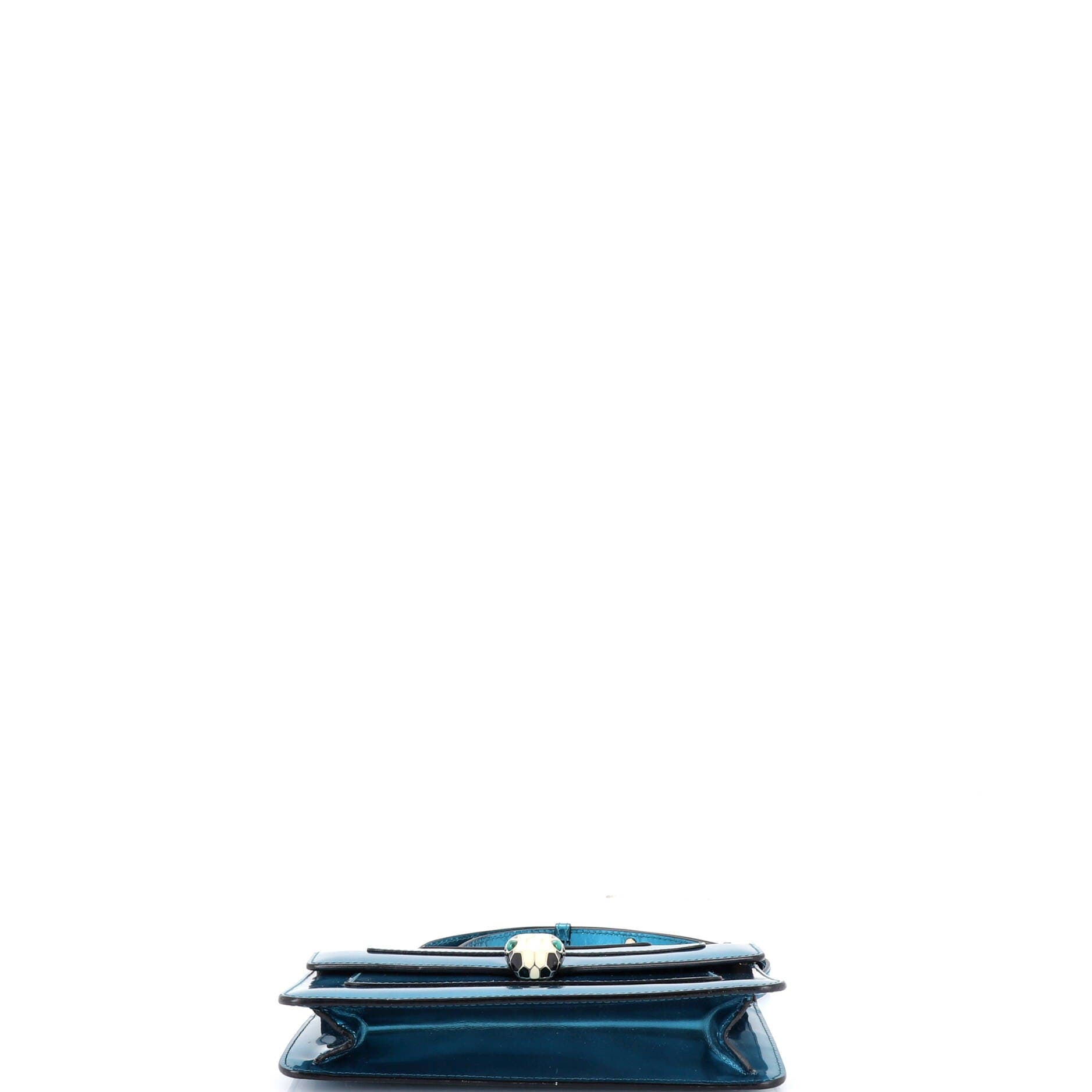 Serpenti Forever Shoulder Bag Metallic Leather Small, Alternate, color, Blue