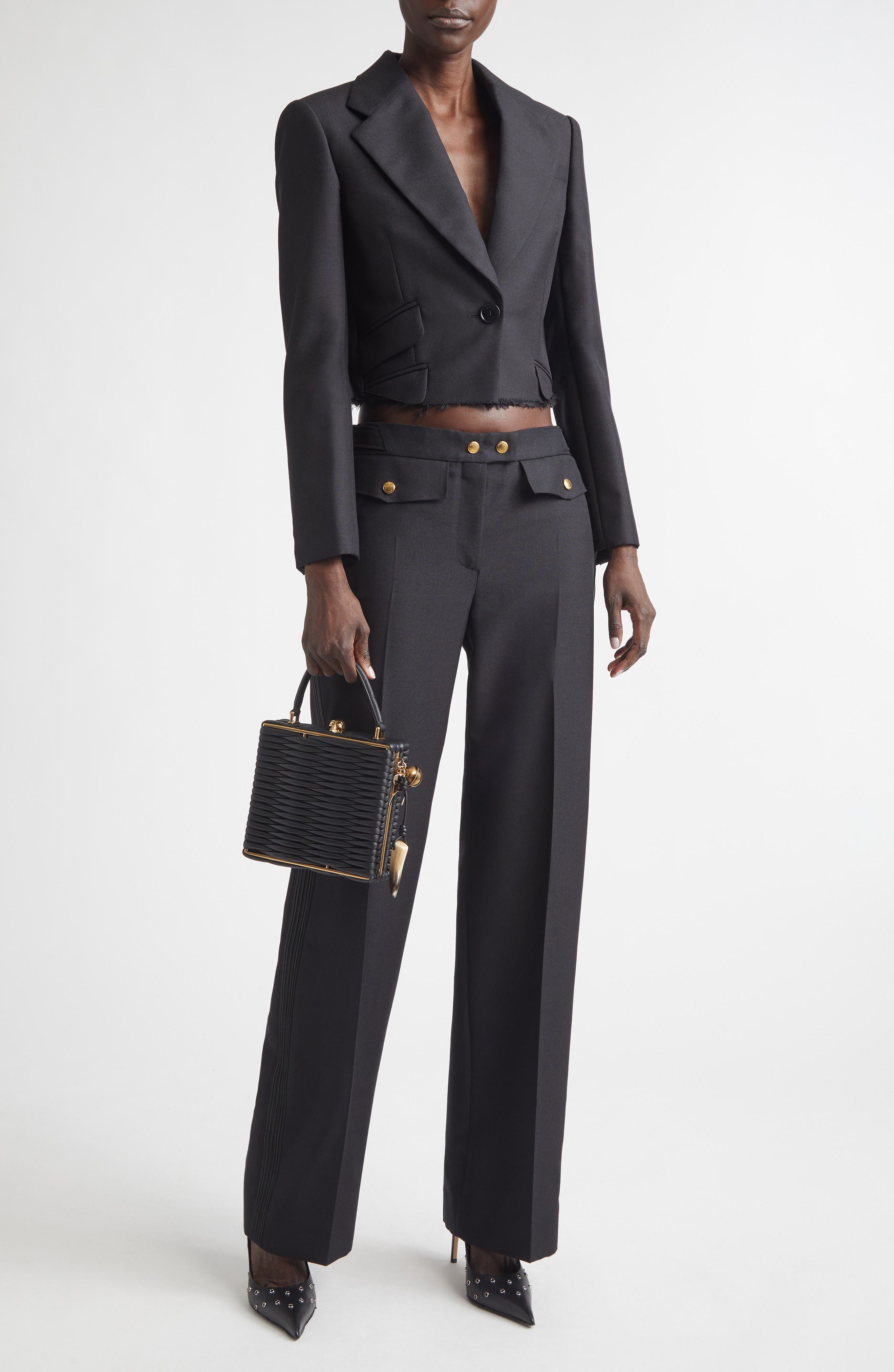 Straight Leg Wool & Mohair Trousers - image 2