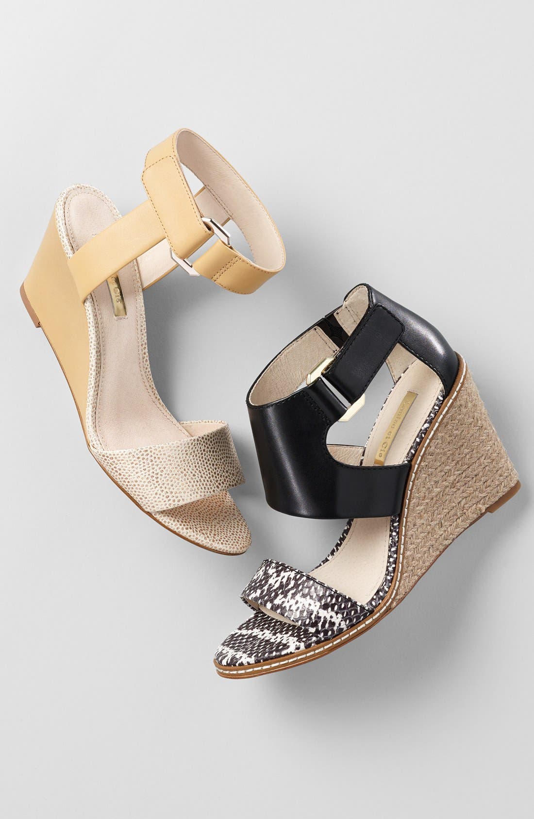 'Phiona' Leather Ankle Strap Wedge Sandal, Alternate, color, BLACK