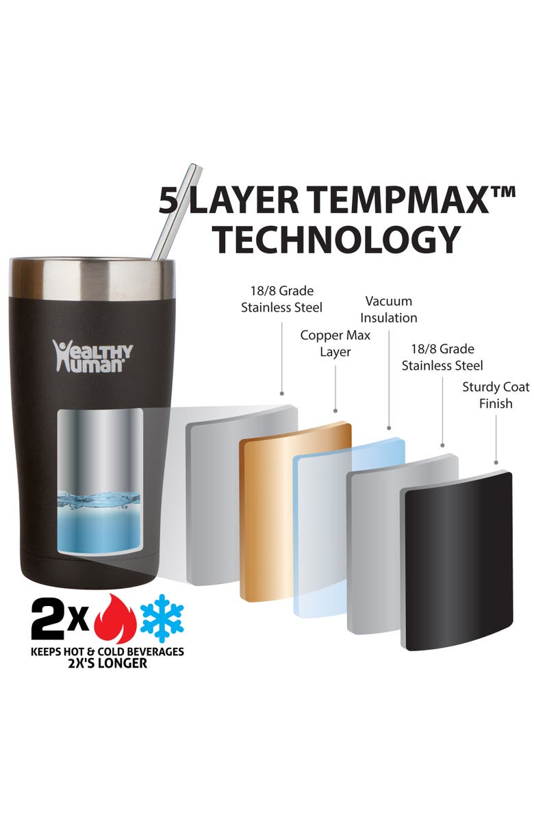 Healthy Human The Cruiser Tumbler 20 oz, Alternate, color, Black Onyx