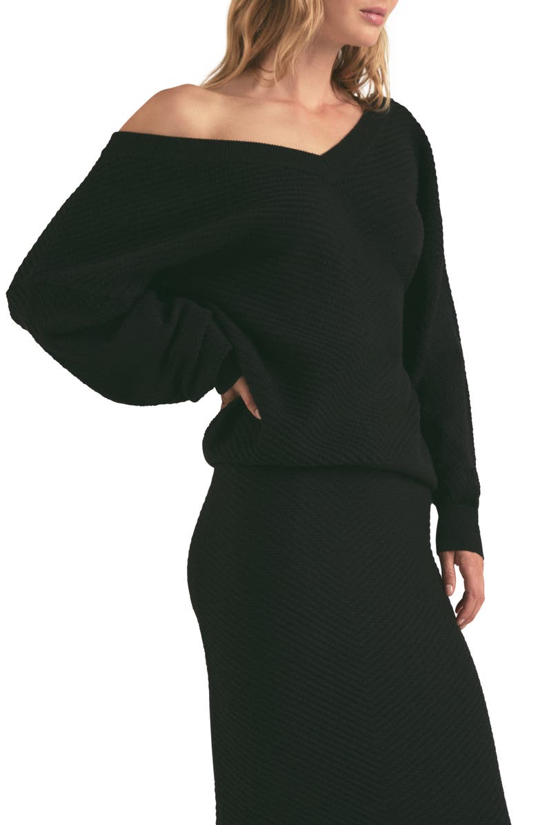 Favorite Daughter The Violet One-Shoulder Rib Sweater, Alternate, color,