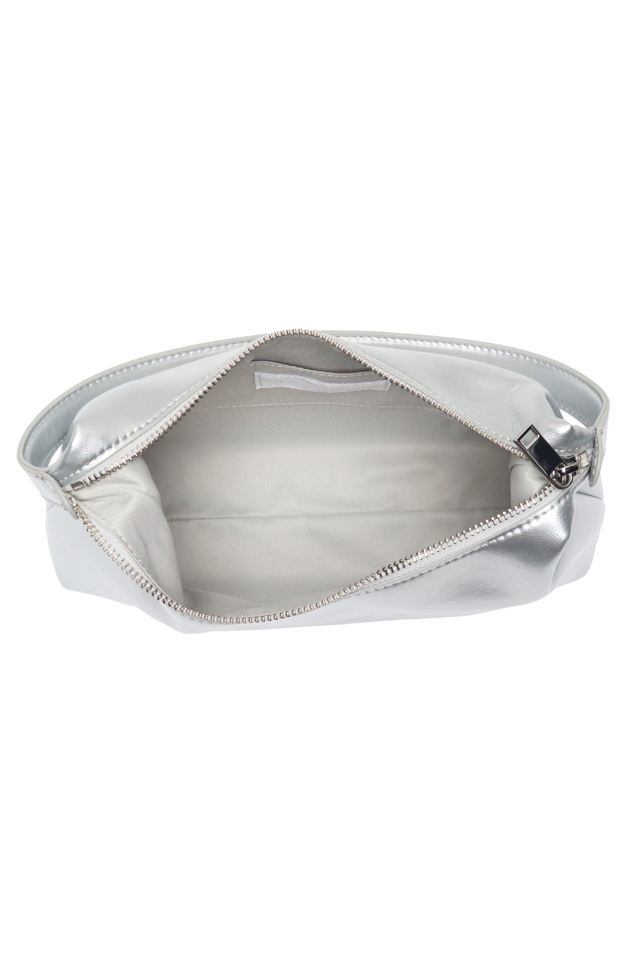 Stand Oil Plump Faux Leather Shoulder Bag, Alternate, color, Silver
